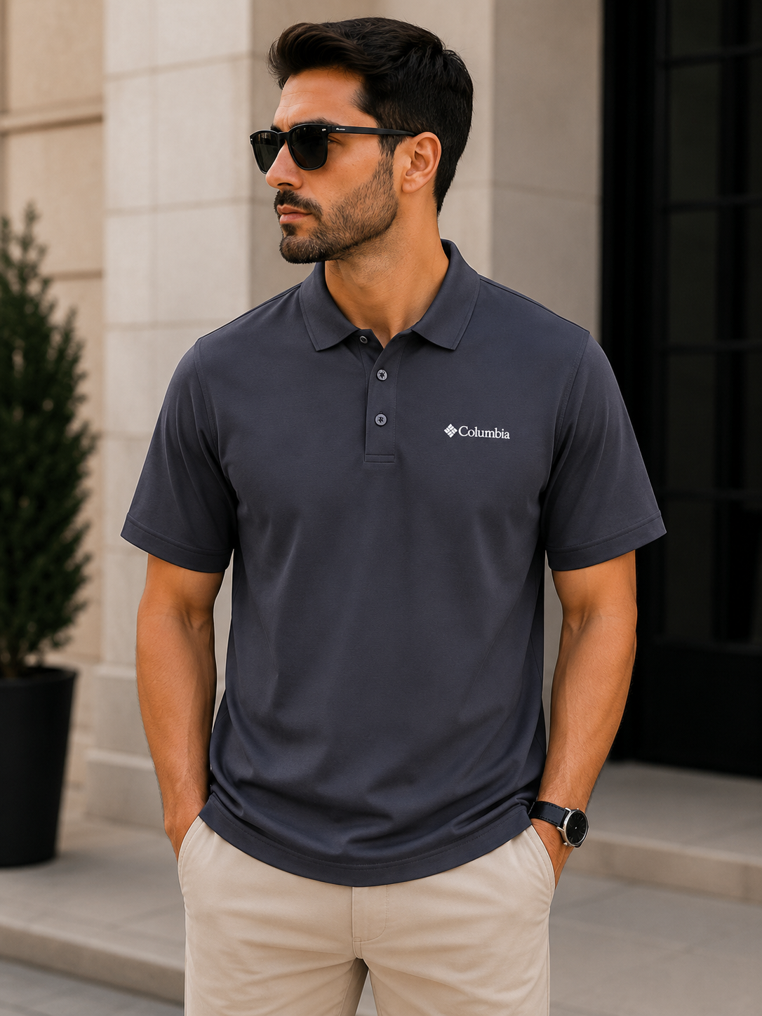 Men's short sleeved polo shirt high-quality embroidered top 2026 summer solid color comfortable