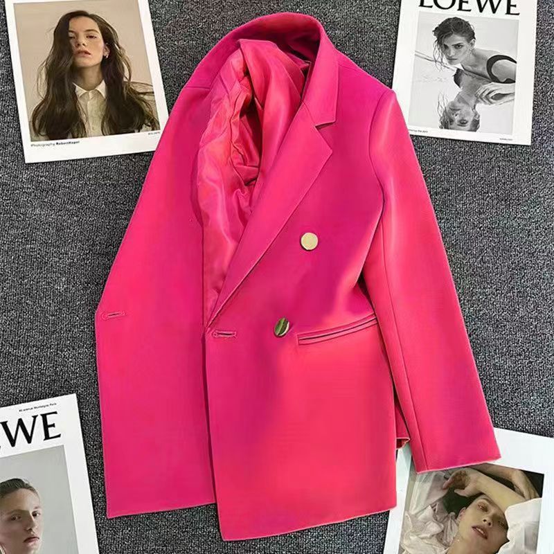 Women's Double-Breasted Blazer – Elegant Tailored Business Jacket, Luxury Women's Double-Breasted Blazer – Professional Business Coat