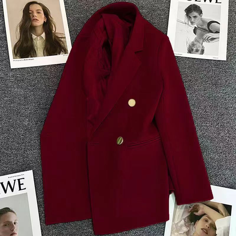Women's Double-Breasted Blazer – Elegant Tailored Business Jacket, Luxury Women's Double-Breasted Blazer – Professional Business Coat