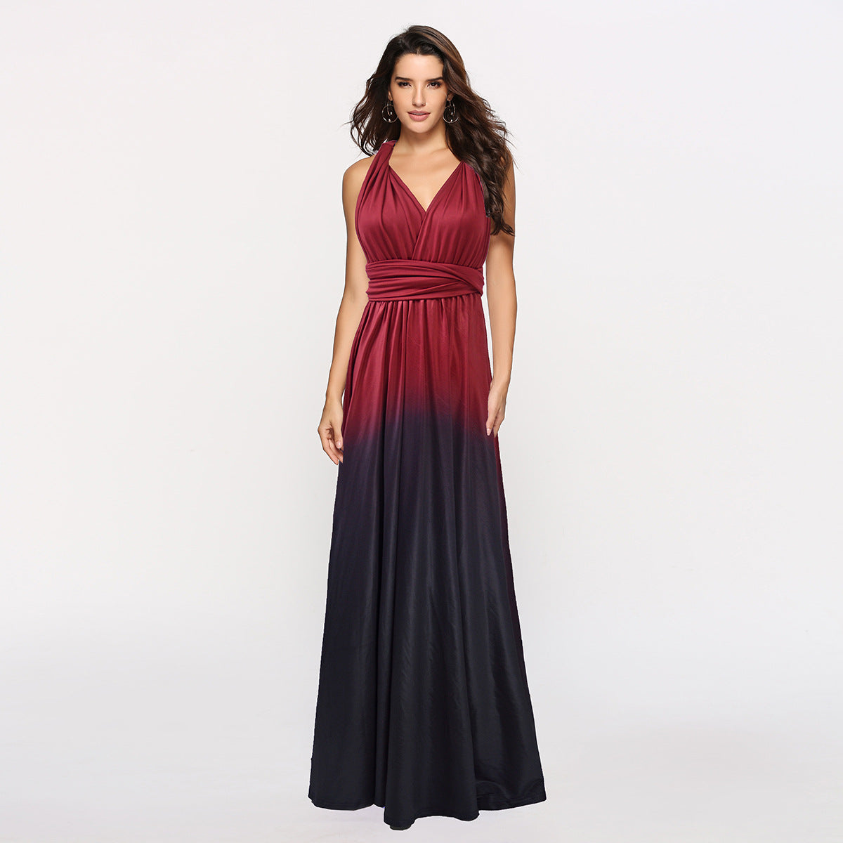 Amazon Ebay Cross-border Explosions Multi-wear Cross Backless Sexy Strap Gradient Dress Dress