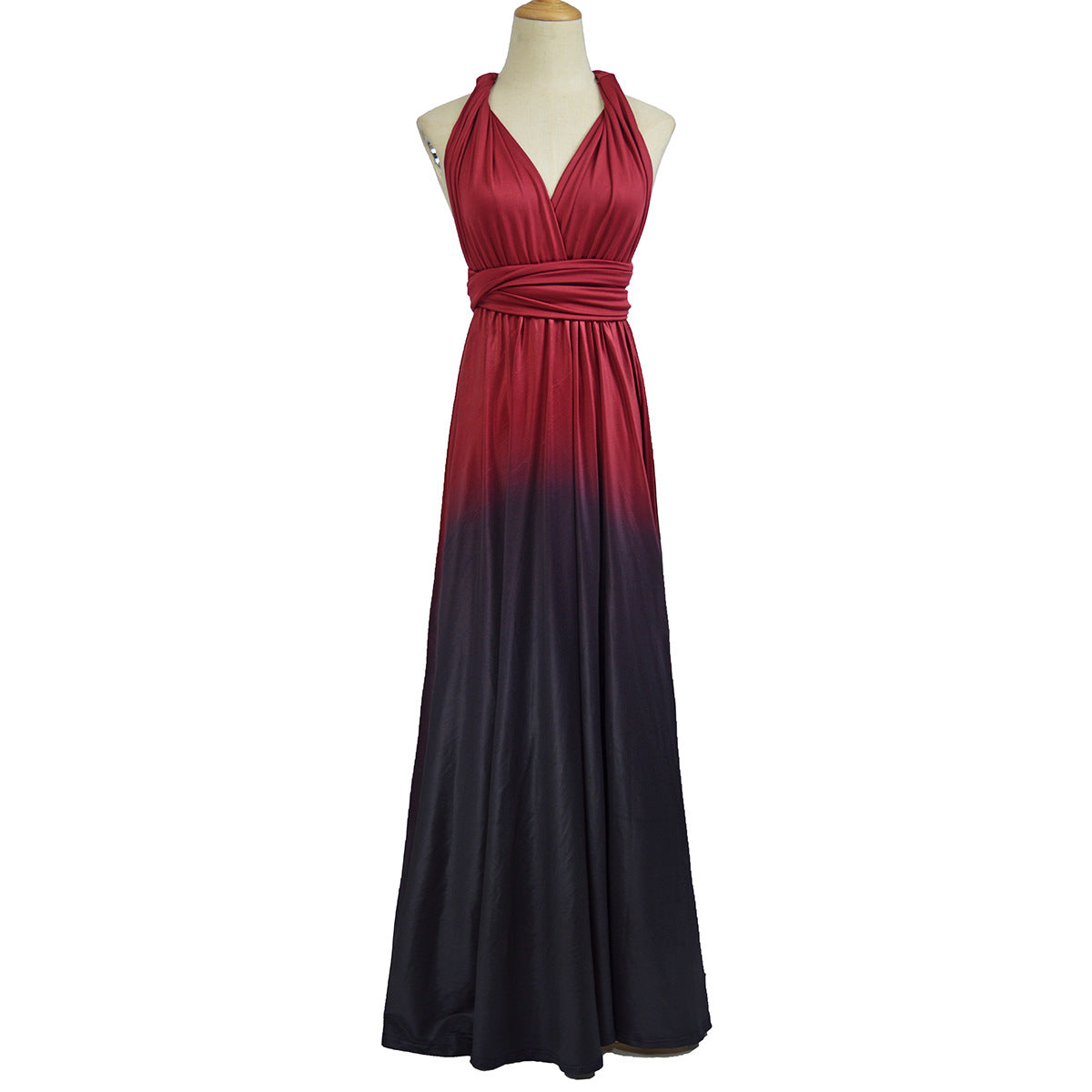 Amazon Ebay Cross-border Explosions Multi-wear Cross Backless Sexy Strap Gradient Dress Dress
