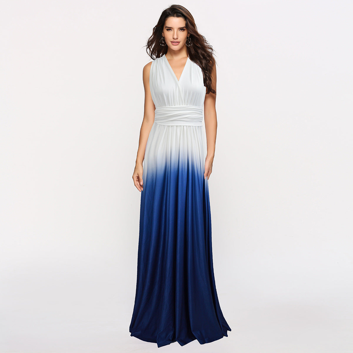 Amazon Ebay Cross-border Explosions Multi-wear Cross Backless Sexy Strap Gradient Dress Dress