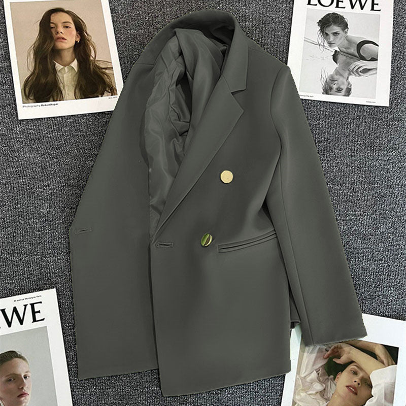 Women's Double-Breasted Blazer – Elegant Tailored Business Jacket, Luxury Women's Double-Breasted Blazer – Professional Business Coat