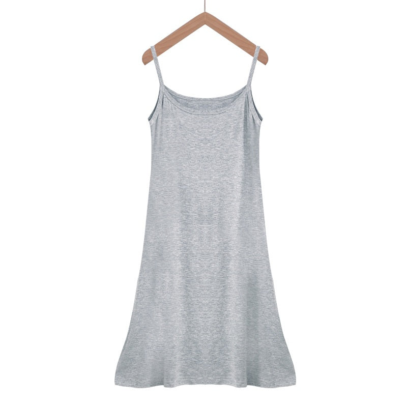Spring and Summer modal bottoming suspender skirt women's underskirt versatile loose sleeveless vest skirt plus size dress