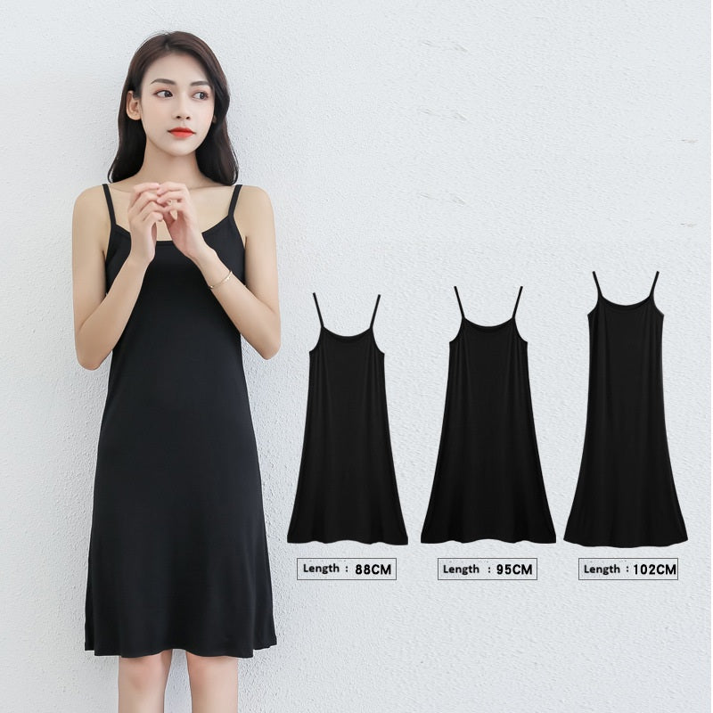 Spring and Summer modal bottoming suspender skirt women's underskirt versatile loose sleeveless vest skirt plus size dress