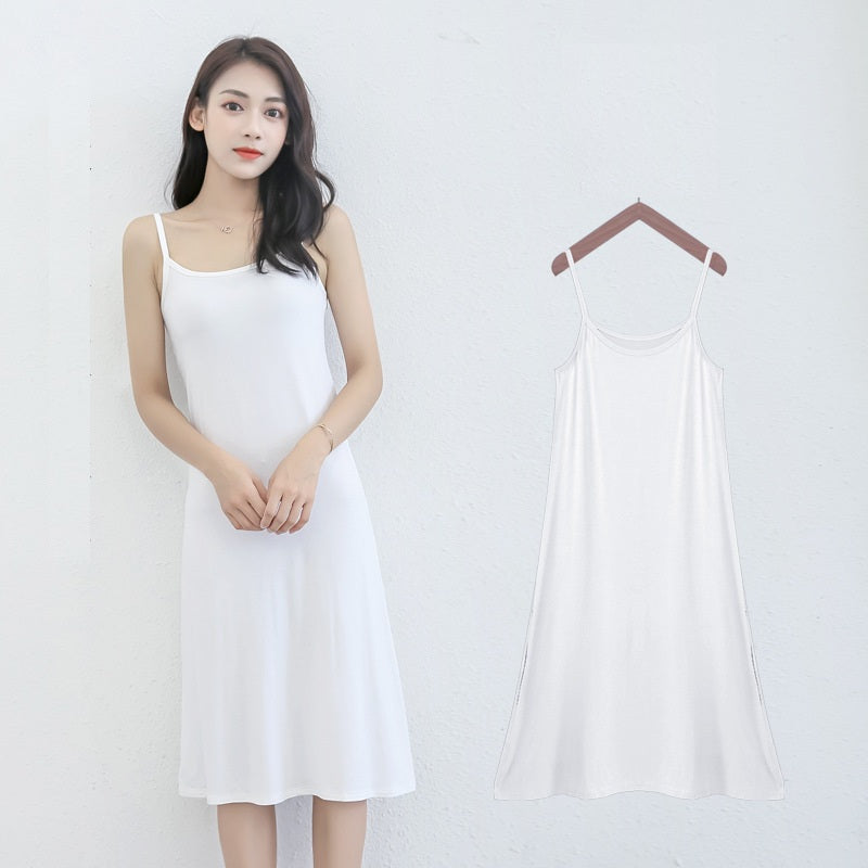 Spring and Summer modal bottoming suspender skirt women's underskirt versatile loose sleeveless vest skirt plus size dress