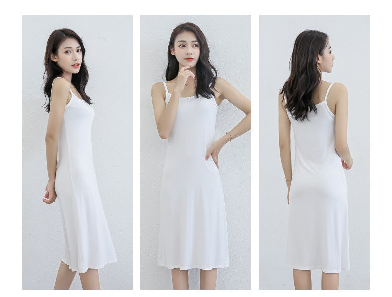 Spring and Summer modal bottoming suspender skirt women's underskirt versatile loose sleeveless vest skirt plus size dress