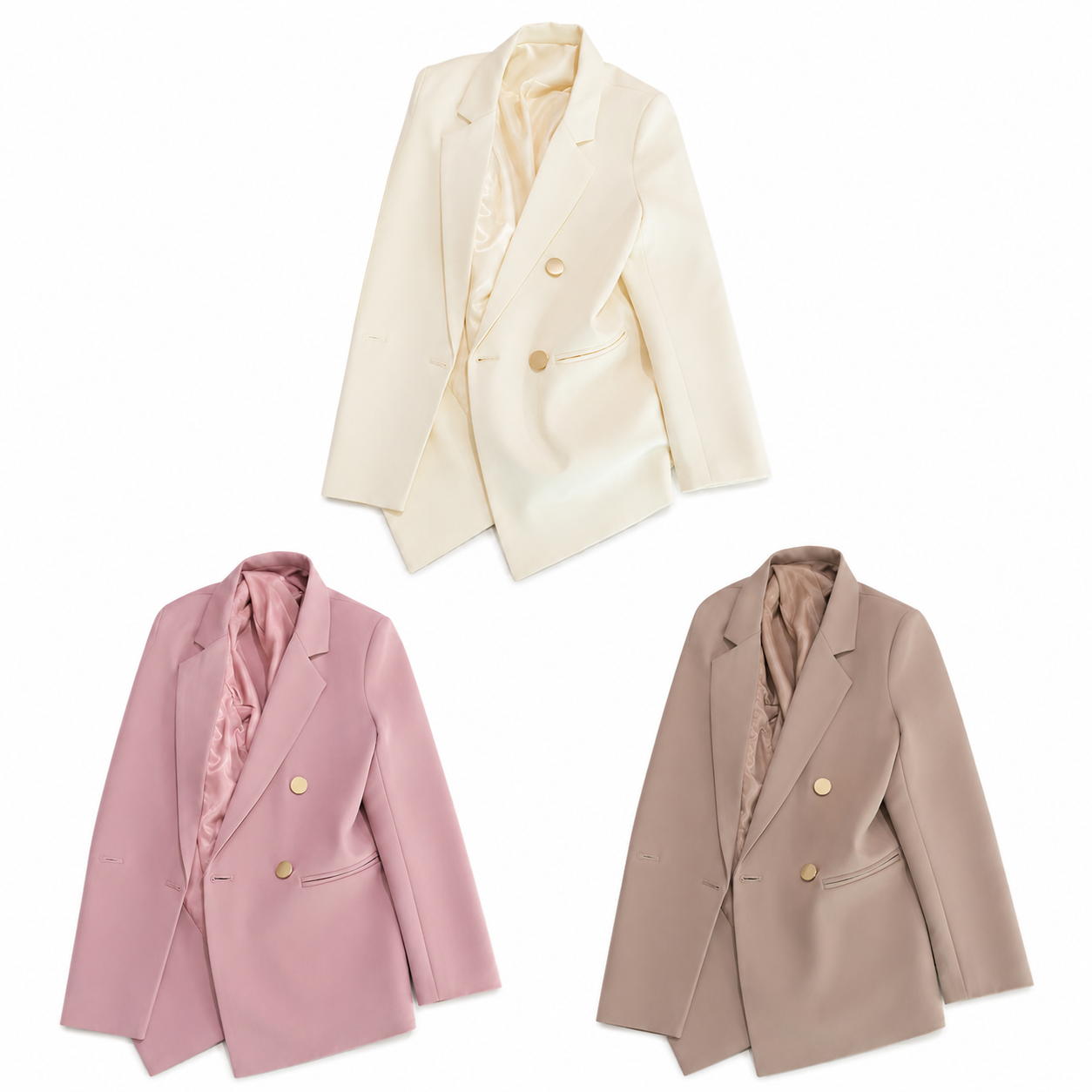 Women's Double-Breasted Blazer – Elegant Tailored Business Jacket, Luxury Women's Double-Breasted Blazer – Professional Business Coat