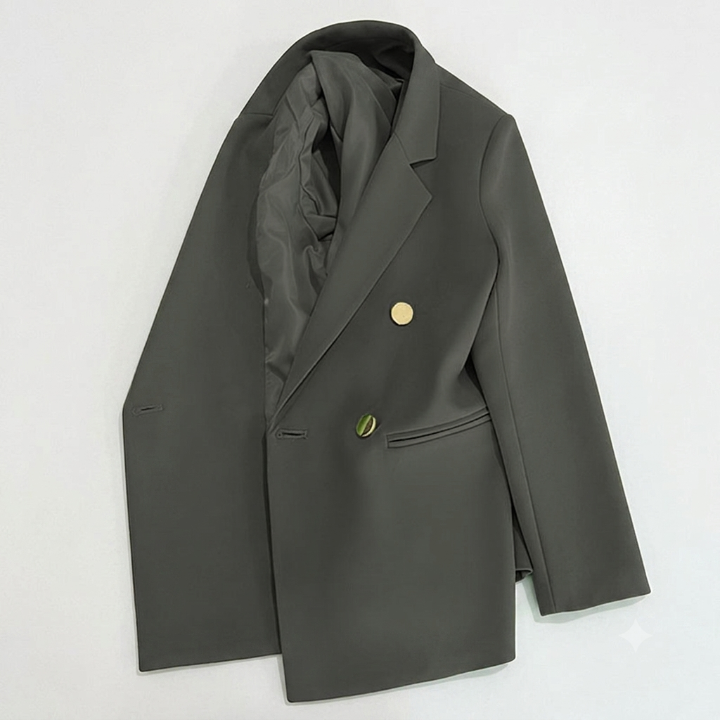 Women's Double-Breasted Blazer – Elegant Tailored Business Jacket, Luxury Women's Double-Breasted Blazer – Professional Business Coat