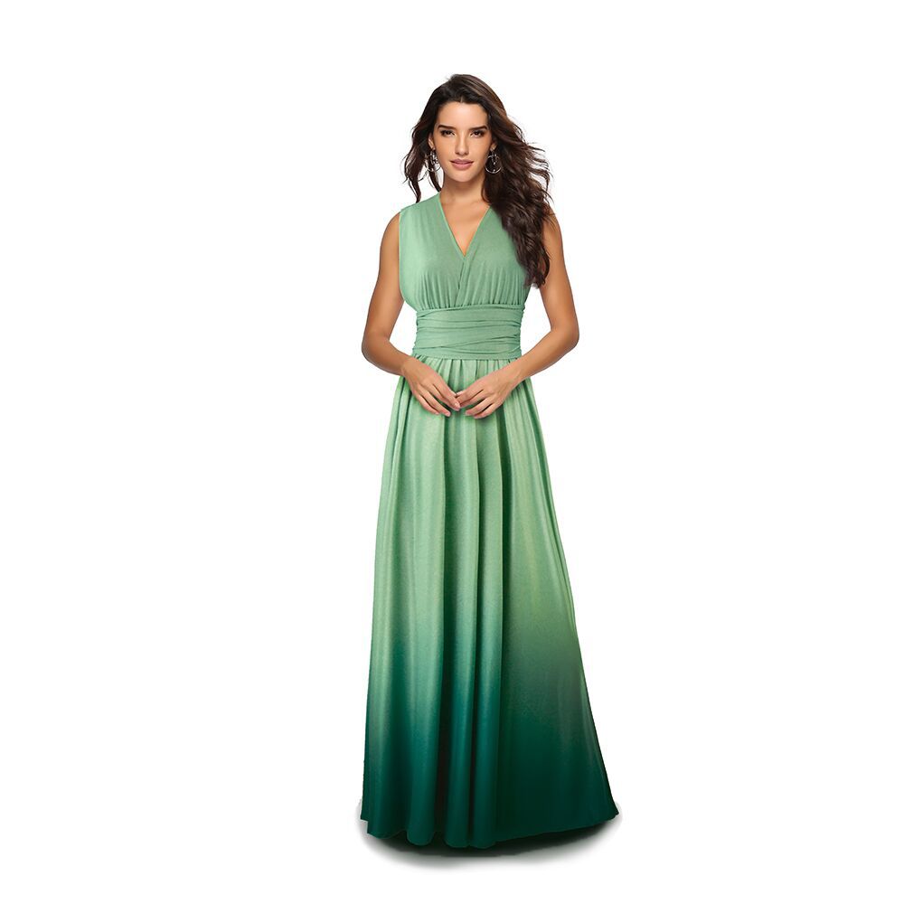Amazon Ebay Cross-border Explosions Multi-wear Cross Backless Sexy Strap Gradient Dress Dress