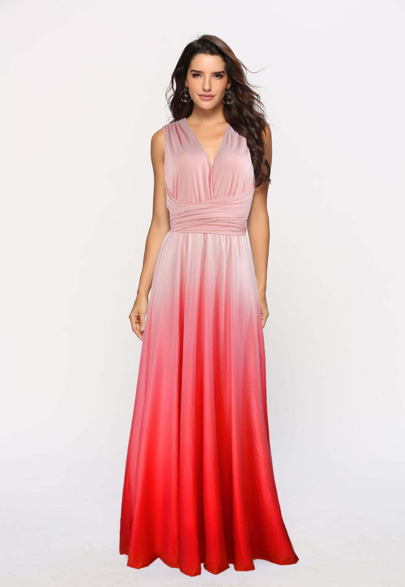 Amazon Ebay Cross-border Explosions Multi-wear Cross Backless Sexy Strap Gradient Dress Dress