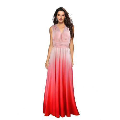 Amazon Ebay Cross-border Explosions Multi-wear Cross Backless Sexy Strap Gradient Dress Dress