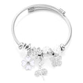 New Butterfly Crystal Tree of Life Beaded Pendant Bracelet Stainless Steel 4 Colors Closure Bangles Women Bracelet Accessories