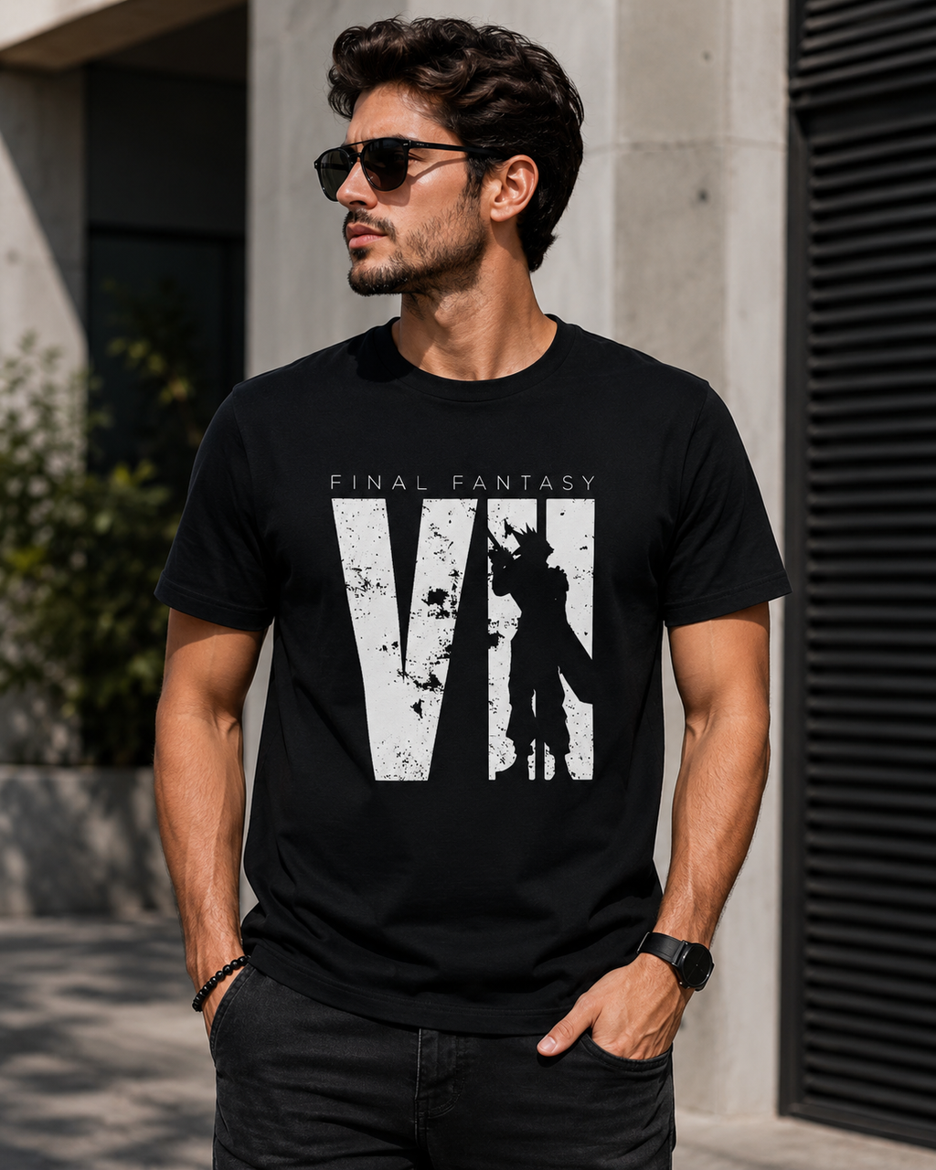 Japan Final Fantasy VII Cloud Strife Graphic T-Shirt