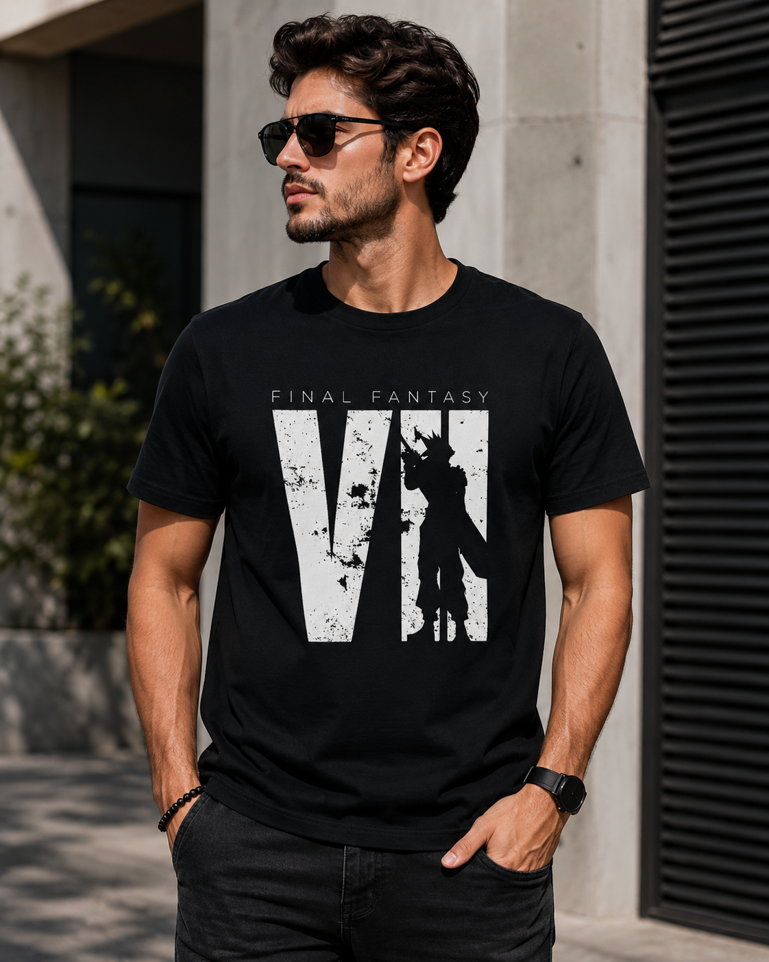 Japan Final Fantasy VII Cloud Strife Graphic T-Shirt