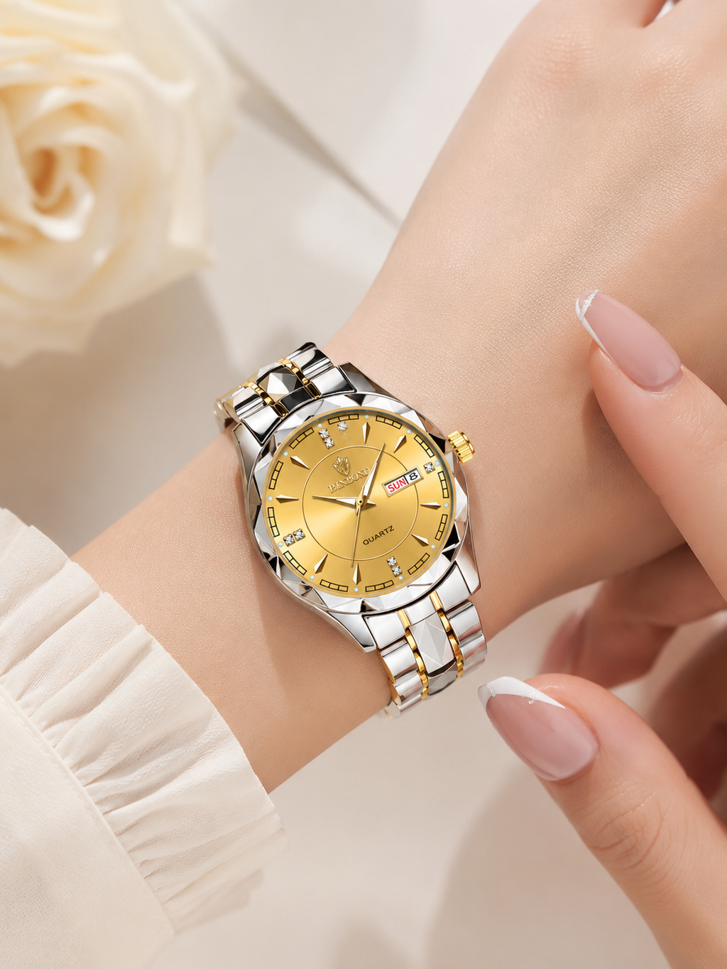 BINBOND B5552 New Luxury Brand Quartz Womens Watches 30M Waterproof Luminous Date Wristwatch Fashion Business Womens Watches