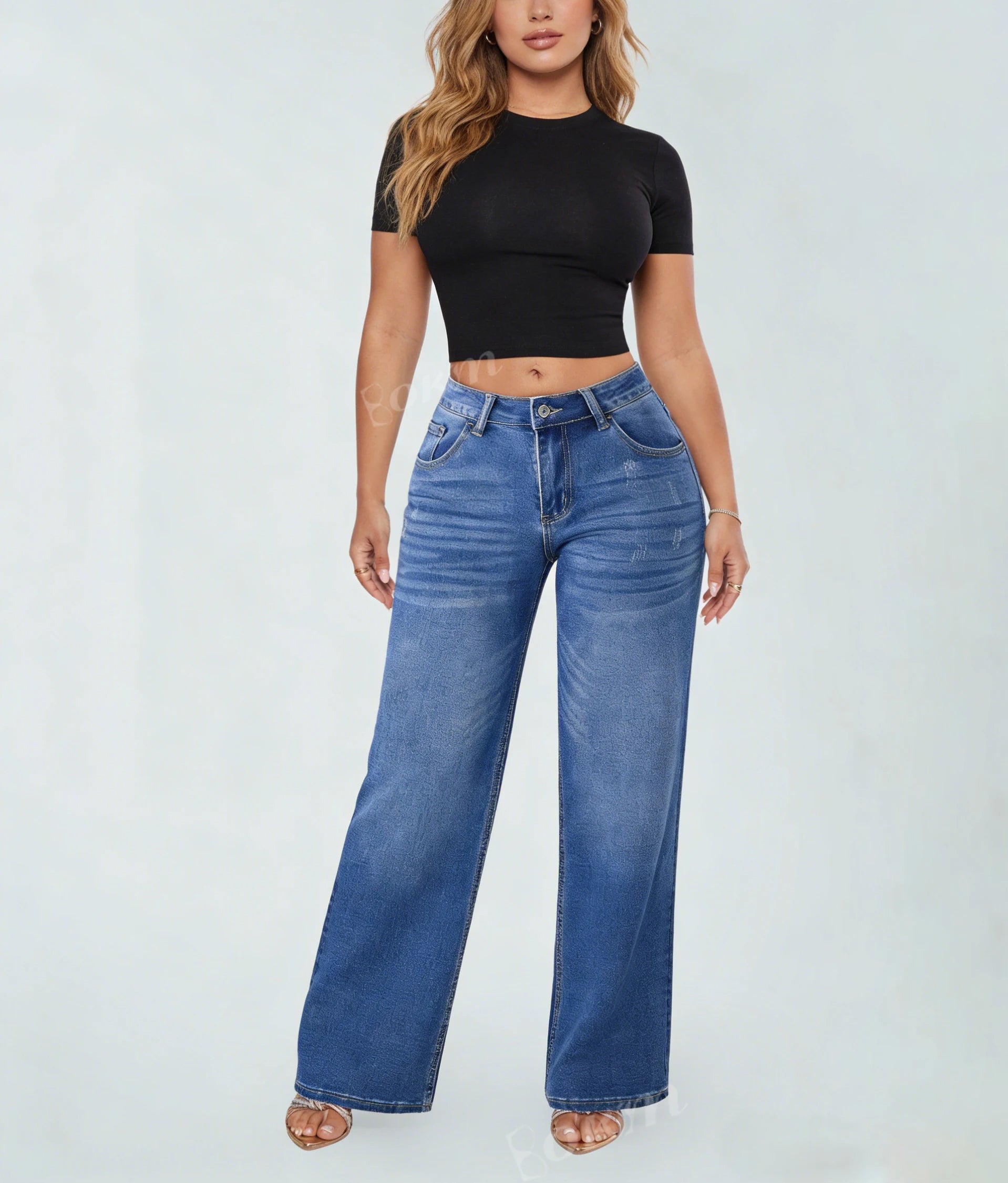 Drop Shipping High Waist Flare Denim Tummy Control Stretch Pants Butt Lifting Reshaping Shaping ReDefine BBL Jeans for Women