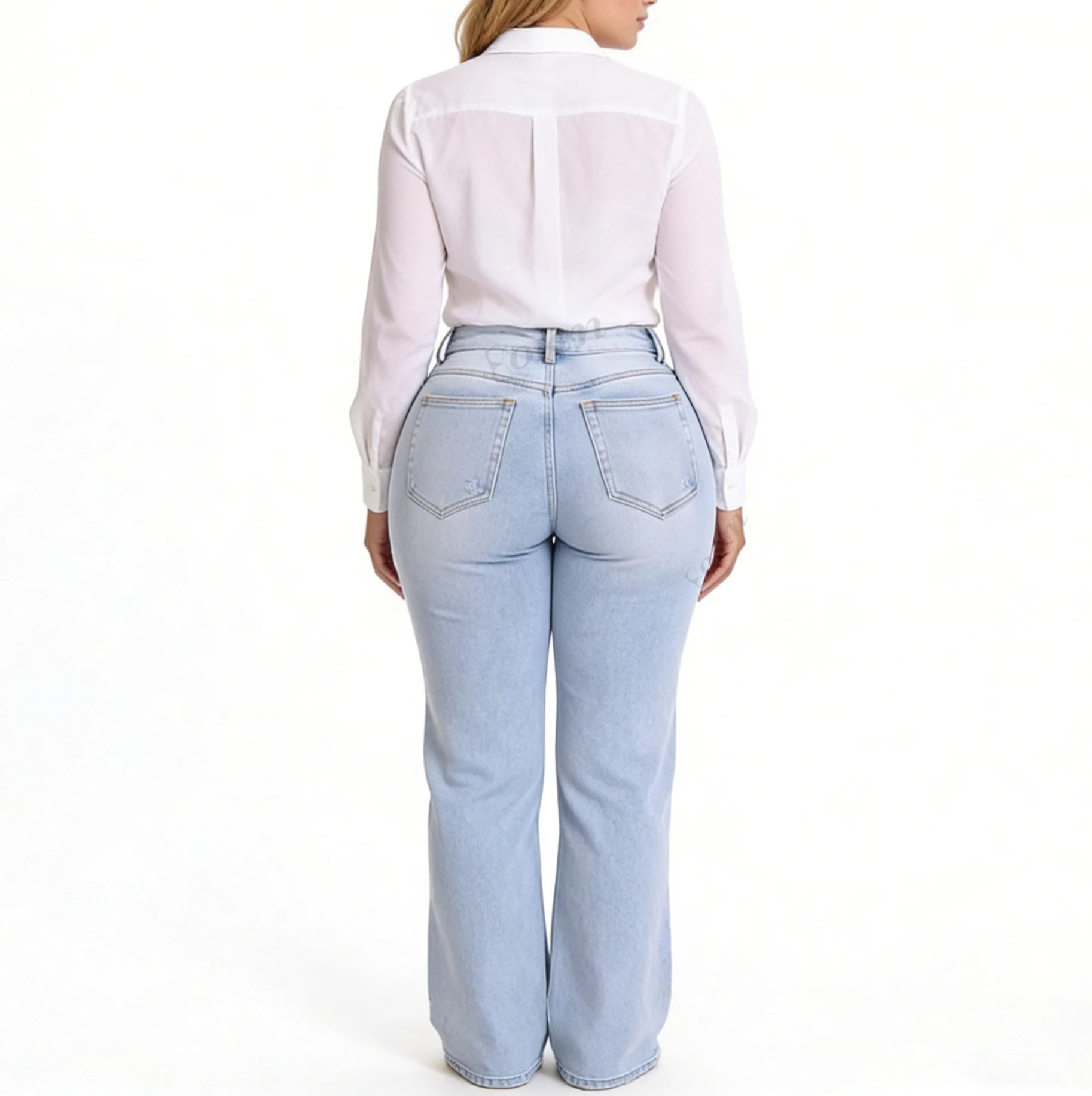 Drop Shipping High Waist Flare Denim Tummy Control Stretch Pants Butt Lifting Reshaping Shaping ReDefine BBL Jeans for Women