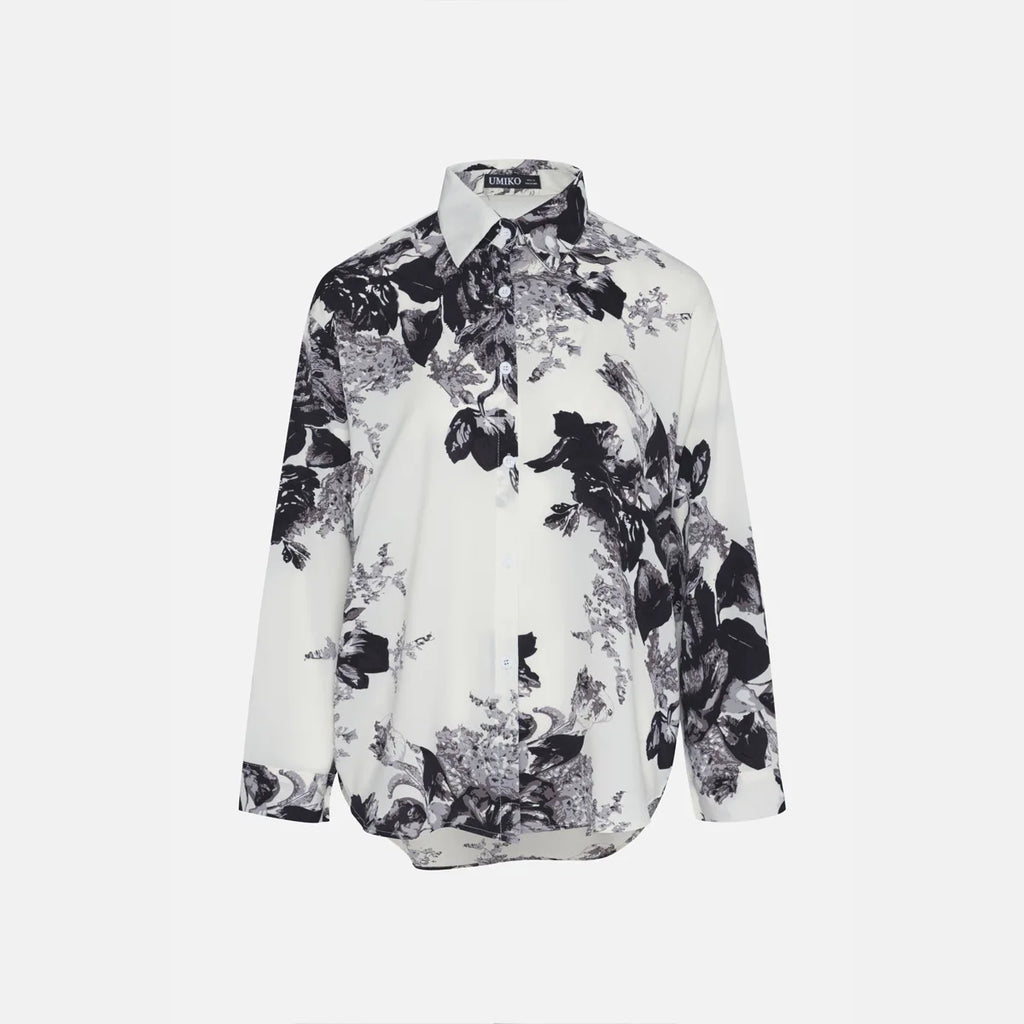 2025 Summer Fashion Satin Long-Sleeved Shirt Women Korean Style Comfortable Vintage Retro Elegant Printed Breathable Logo