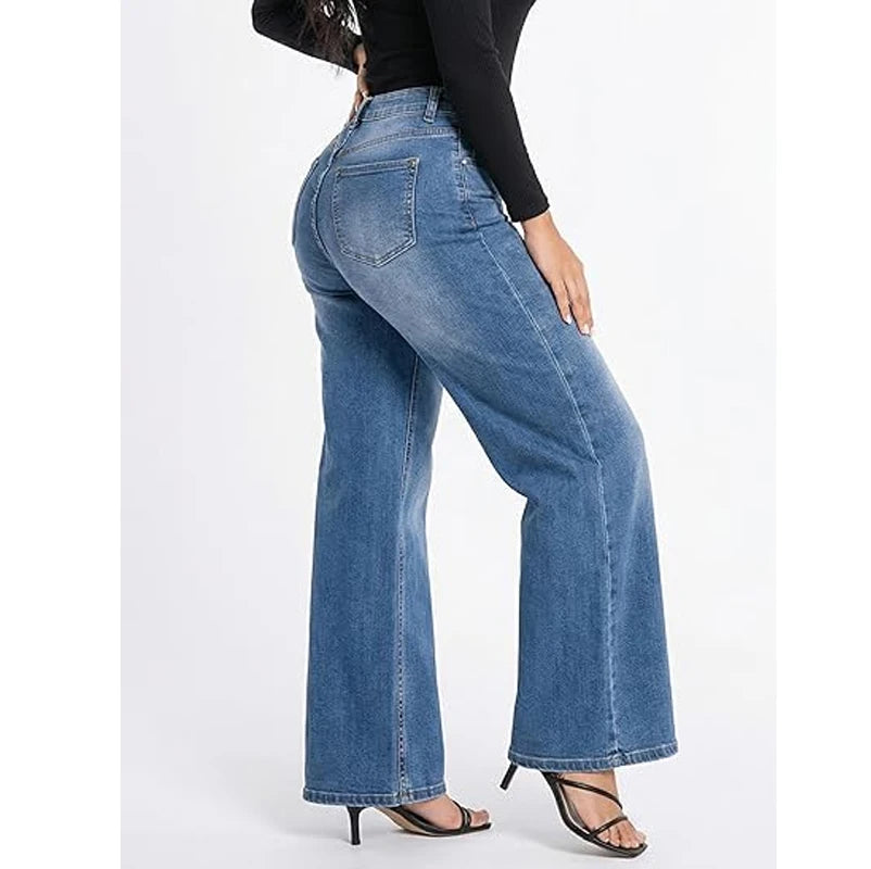 Drop Shipping High Waist Flare Denim Tummy Control Stretch Pants Butt Lifting Reshaping Shaping ReDefine BBL Jeans for Women