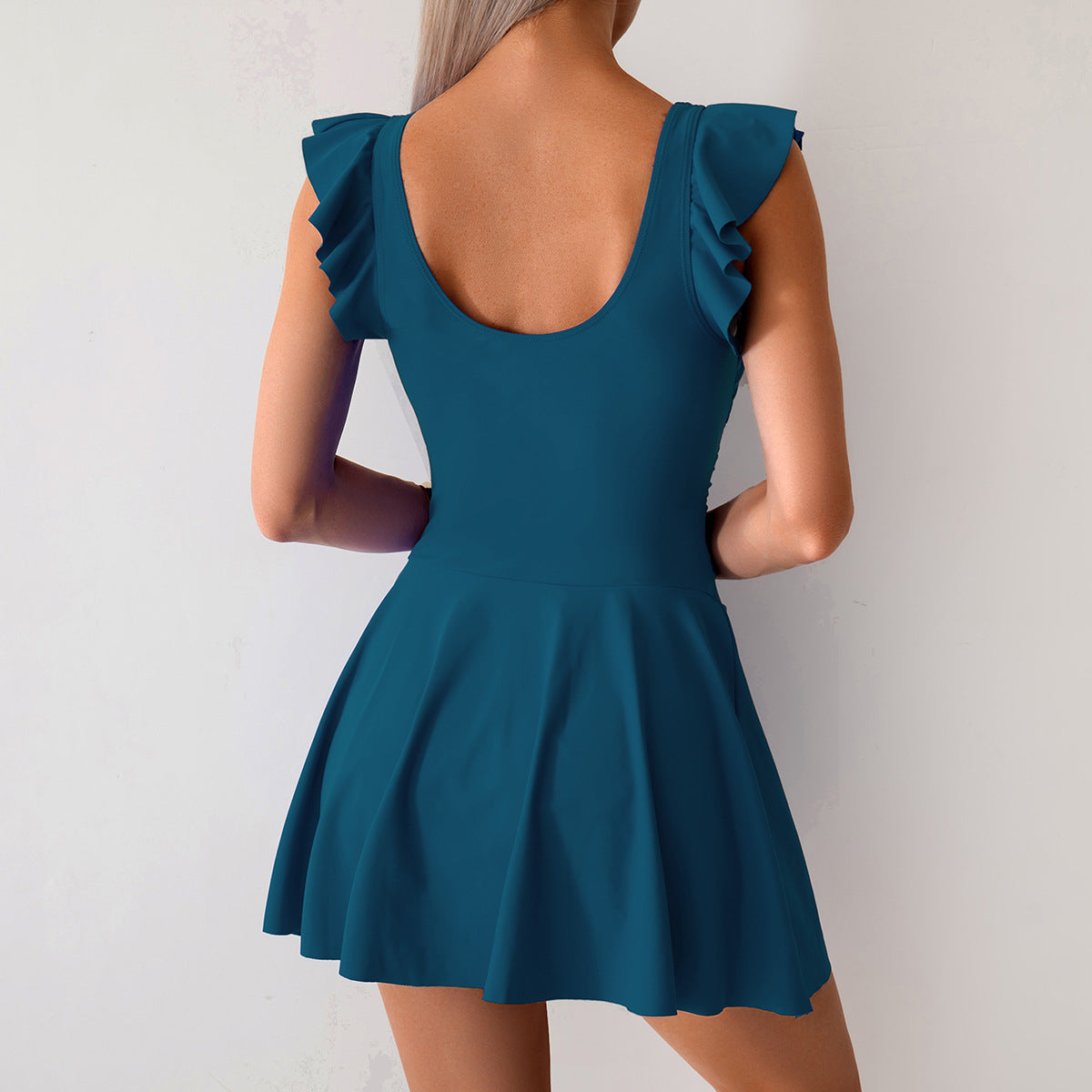 2025 Women's One-Piece Swimsuit – Modest Sporty Skirted Swim Dress, Plus-Size Tummy Control Bathing Suit, Full Coverage Swimwear for Beach & Pool