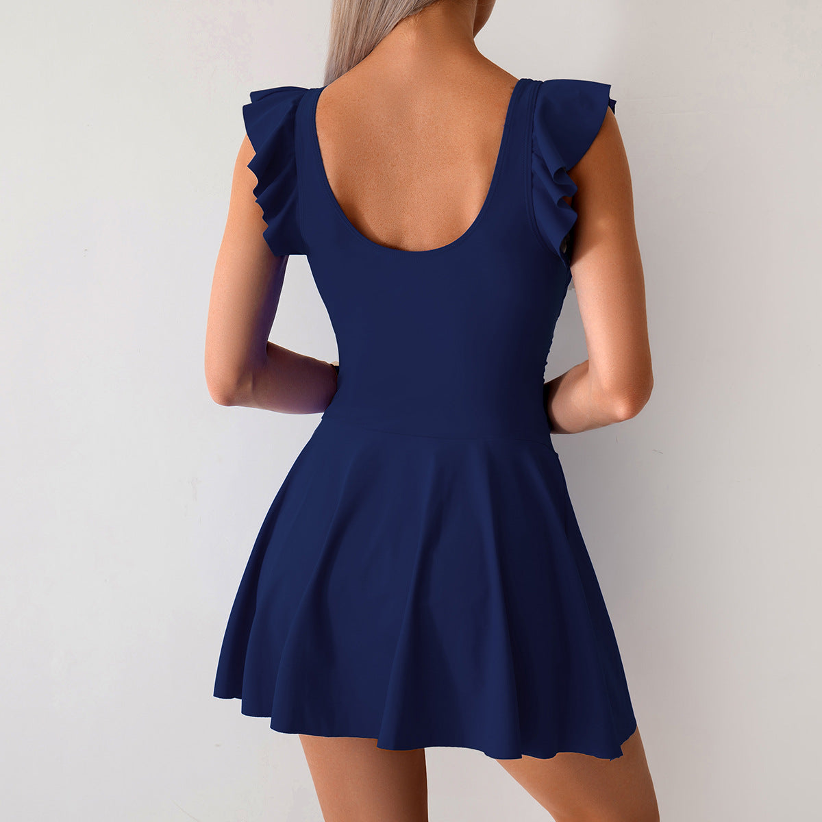 2025 Women's One-Piece Swimsuit – Modest Sporty Skirted Swim Dress, Plus-Size Tummy Control Bathing Suit, Full Coverage Swimwear for Beach & Pool