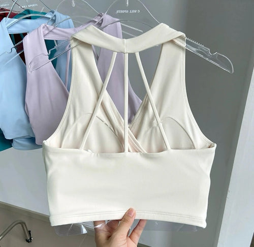 Shockproof Seamless Sexy Padded Athletic Sport Bra Women Backless Workout Gym Anti-Shock Yoga Crop Top Fitness Bra Suits