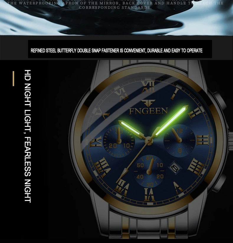 BINBOND 2pcs Couple Watches Fashion Top Brand Men Ladies for Quartz Watch Lover Waterproof Stainless Steel Watch Valentine Gift