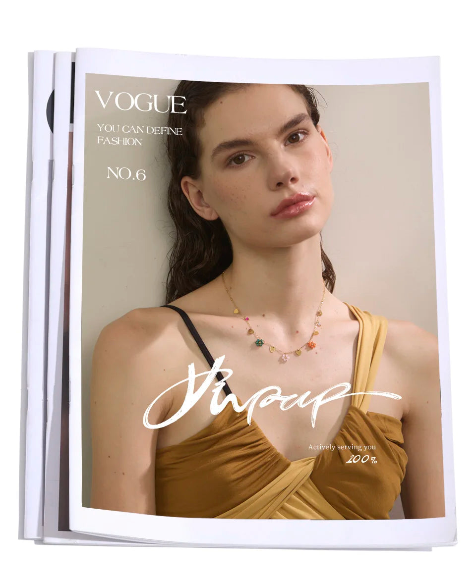 Yhpup Summer Fashion Crystal Flower Pendant Necklace for Women Stainless Steel Handmade Cute Collar Jewelry 2025 Waterproof