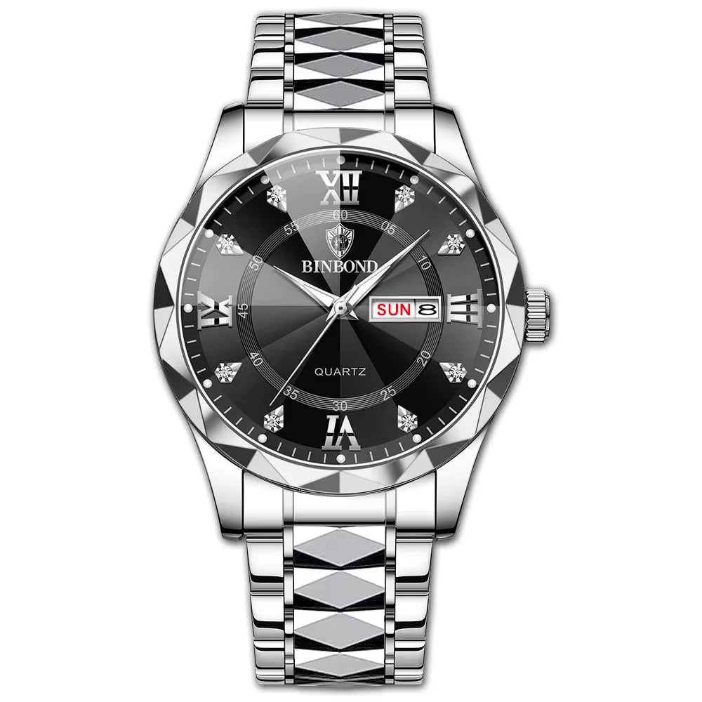 BINBOND B2521 Fashion Luxury Business Men Watches 30M Waterproof Week Date Clock Sport Quartz Mens Wristwatch Relogio Masculino