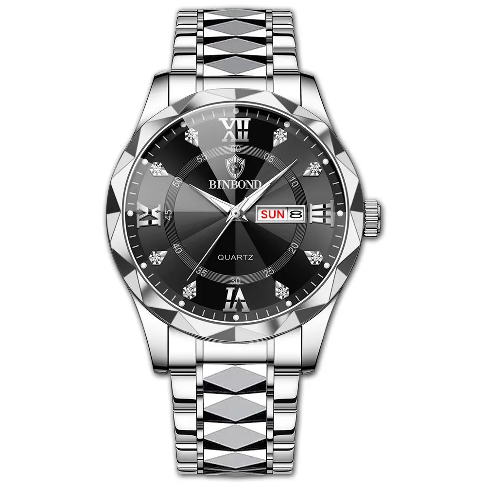 BINBOND B2521 Fashion Luxury Business Men Watches 30M Waterproof Week Date Clock Sport Quartz Mens Wristwatch Relogio Masculino
