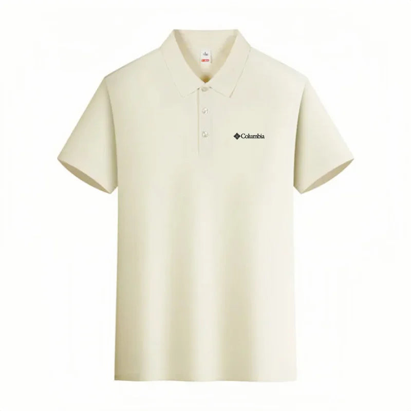 Men's short sleeved polo shirt high-quality embroidered top 2026 summer solid color comfortable