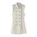 Women's Ruffle Mini Dress – Elegant V-Neck Loose Fit Dress with Elastic Waist