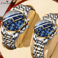 BINBOND 2pcs Couple Watches Fashion Top Brand Men Ladies for Quartz Watch Lover Waterproof Stainless Steel Watch Valentine Gift