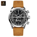 BINBOND Fashion New Quartz Men's Watch Leather Watchband Luminous Waterproof Timer Sports Business Man Watches Relogio Masculino