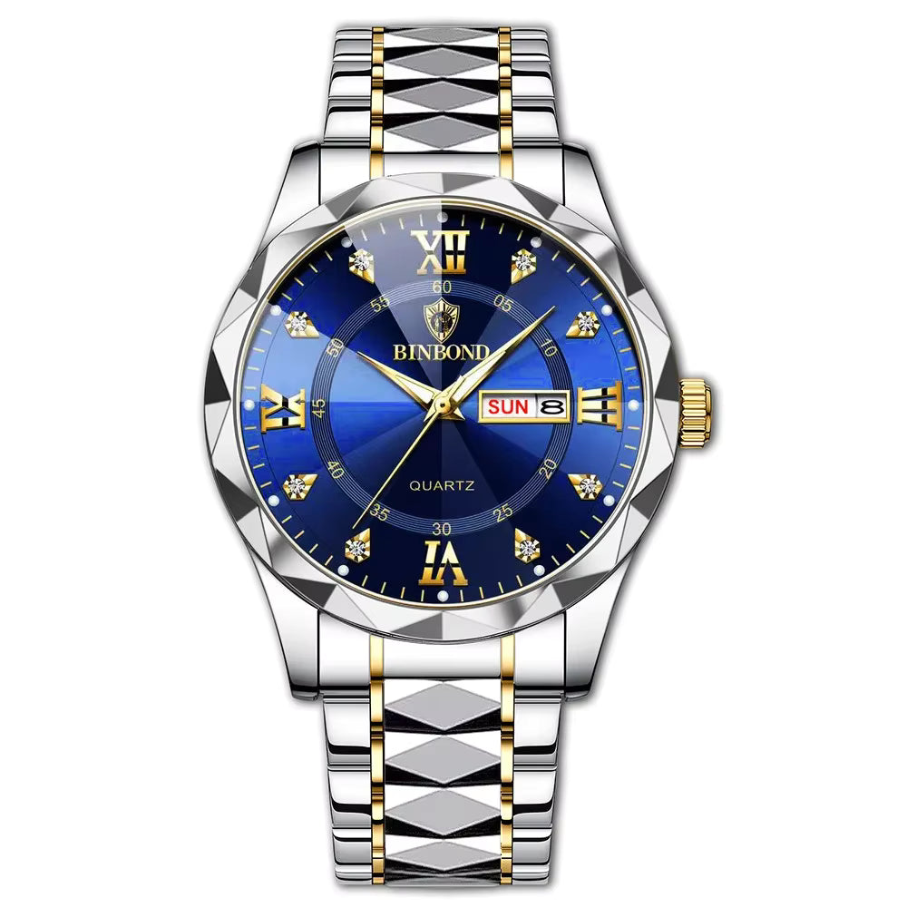 BINBOND B2521 Fashion Luxury Business Men Watches 30M Waterproof Week Date Clock Sport Quartz Mens Wristwatch Relogio Masculino