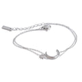 Yhpup Stainless Steel Double-Layer Chain Sun Moon Bracelet Bangle for Women Summer Waterproof Fashion Wrist Jewelry Wholesale