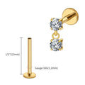 Right Grand ASTM F136 Titanium 16G Double CZ Floating Dangle Tragus Helix Cartilage Stud Internally Threaded Charm Drop Earring