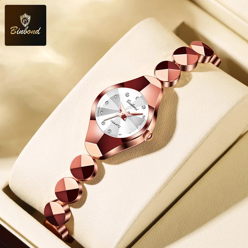 BINBOND New Fashion Quartz Women's Watches Luxury Stainless Steel Strap Waterproof Elegant Lady Bracelet Watch Relogio Feminino