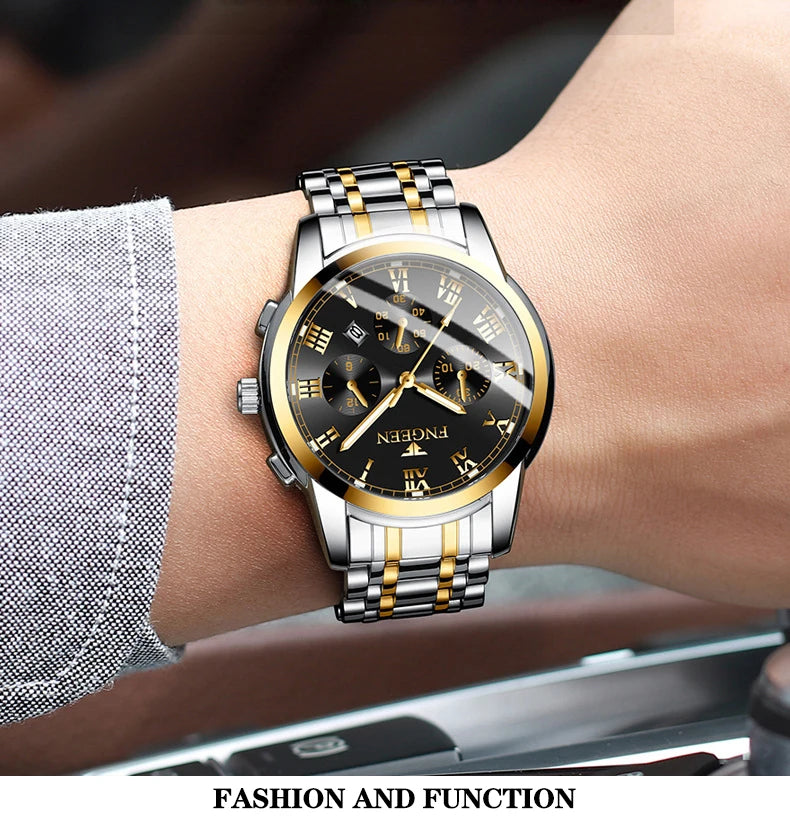 BINBOND 2pcs Couple Watches Fashion Top Brand Men Ladies for Quartz Watch Lover Waterproof Stainless Steel Watch Valentine Gift