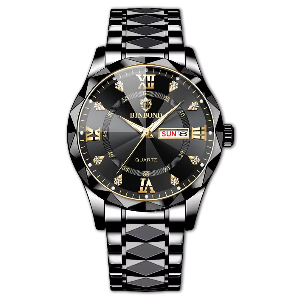 BINBOND B2521 Fashion Luxury Business Men Watches 30M Waterproof Week Date Clock Sport Quartz Mens Wristwatch Relogio Masculino
