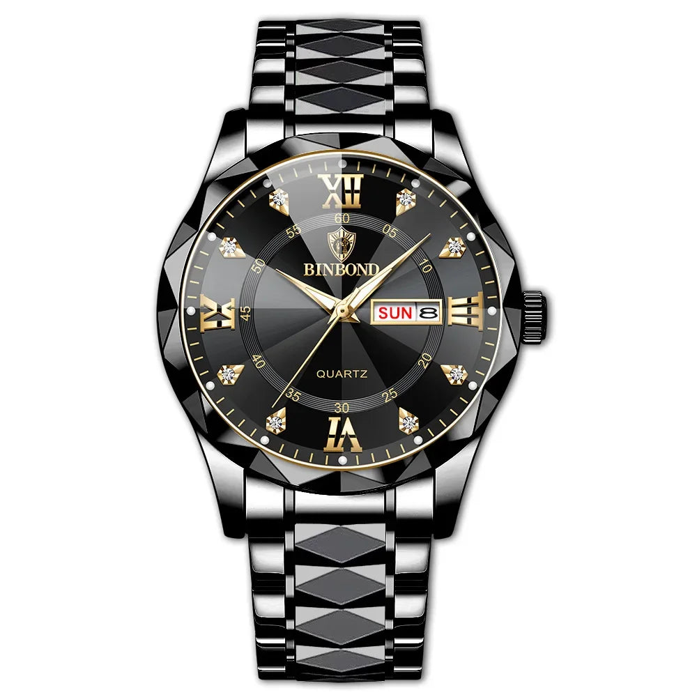 BINBOND B2521 Fashion Luxury Business Men Watches 30M Waterproof Week Date Clock Sport Quartz Mens Wristwatch Relogio Masculino