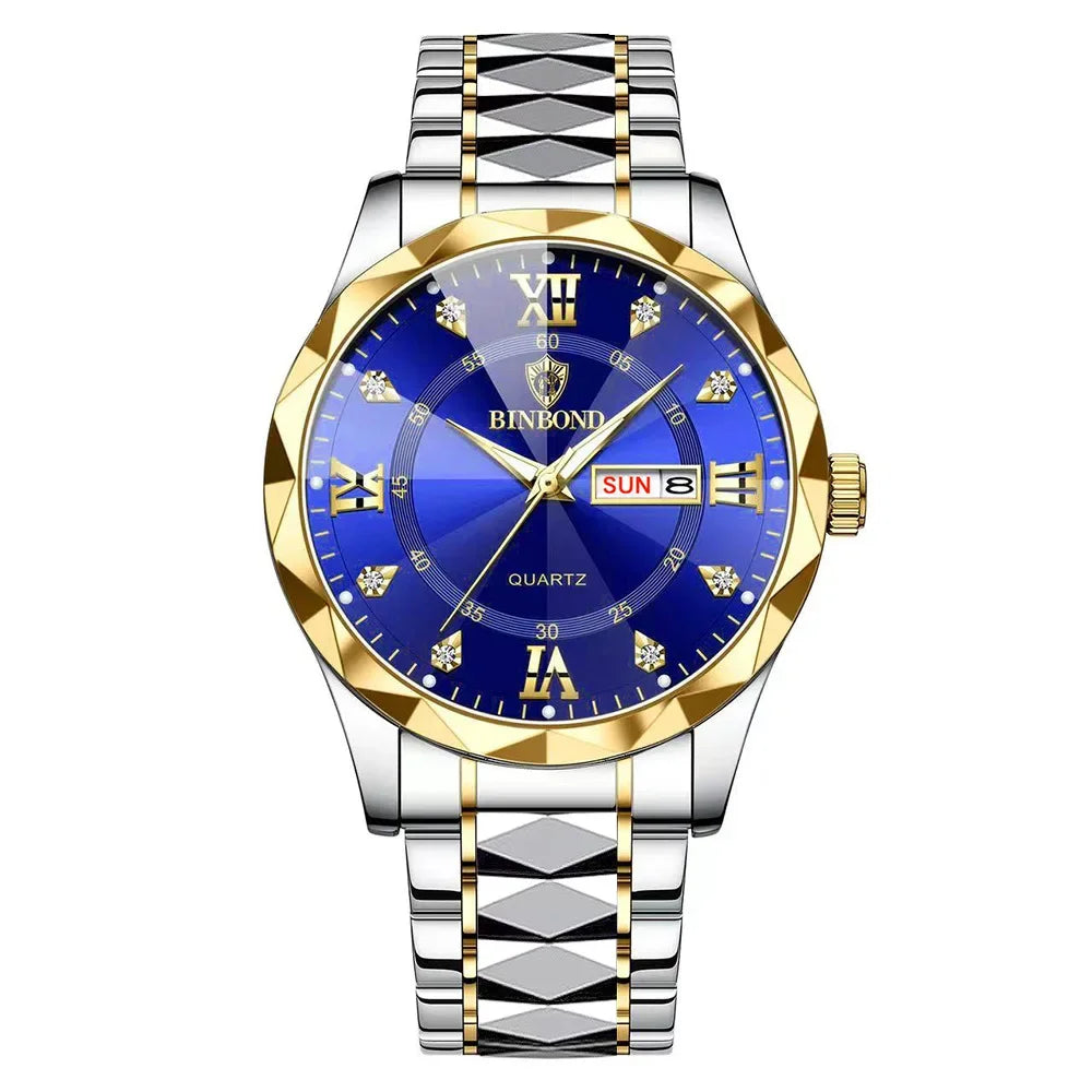 BINBOND B2521 Fashion Luxury Business Men Watches 30M Waterproof Week Date Clock Sport Quartz Mens Wristwatch Relogio Masculino
