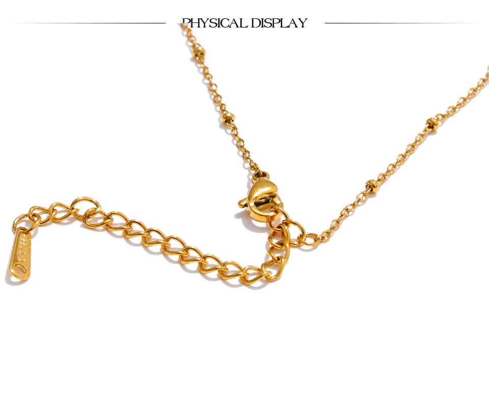 Yhpup Summer Fashion Crystal Flower Pendant Necklace for Women Stainless Steel Handmade Cute Collar Jewelry 2025 Waterproof