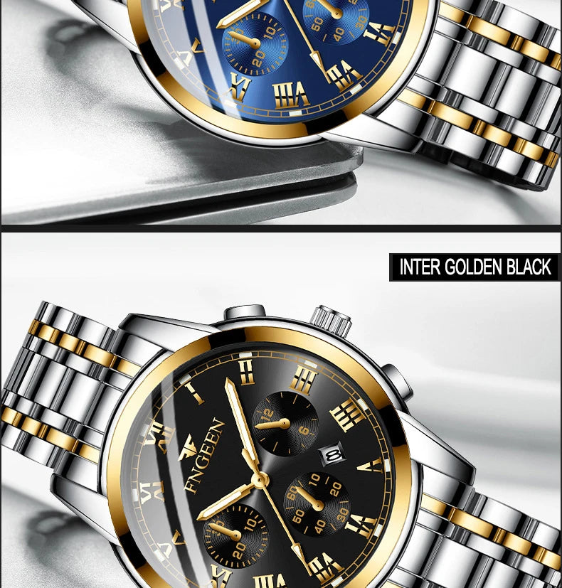 BINBOND 2pcs Couple Watches Fashion Top Brand Men Ladies for Quartz Watch Lover Waterproof Stainless Steel Watch Valentine Gift