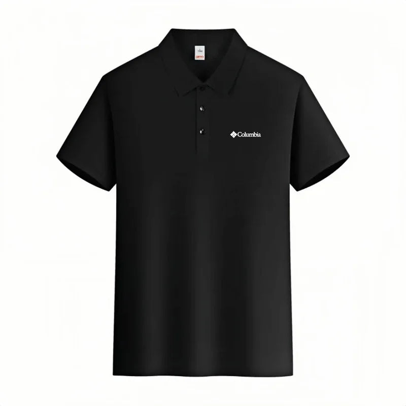 Men's short sleeved polo shirt high-quality embroidered top 2026 summer solid color comfortable