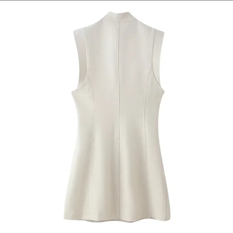 Women's Ruffle Mini Dress – Elegant V-Neck Loose Fit Dress with Elastic Waist