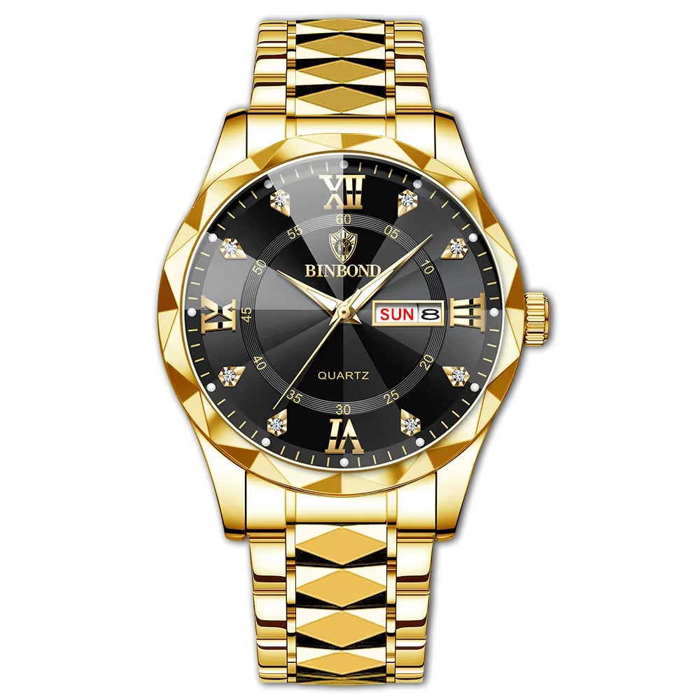 BINBOND B2521 Fashion Luxury Business Men Watches 30M Waterproof Week Date Clock Sport Quartz Mens Wristwatch Relogio Masculino