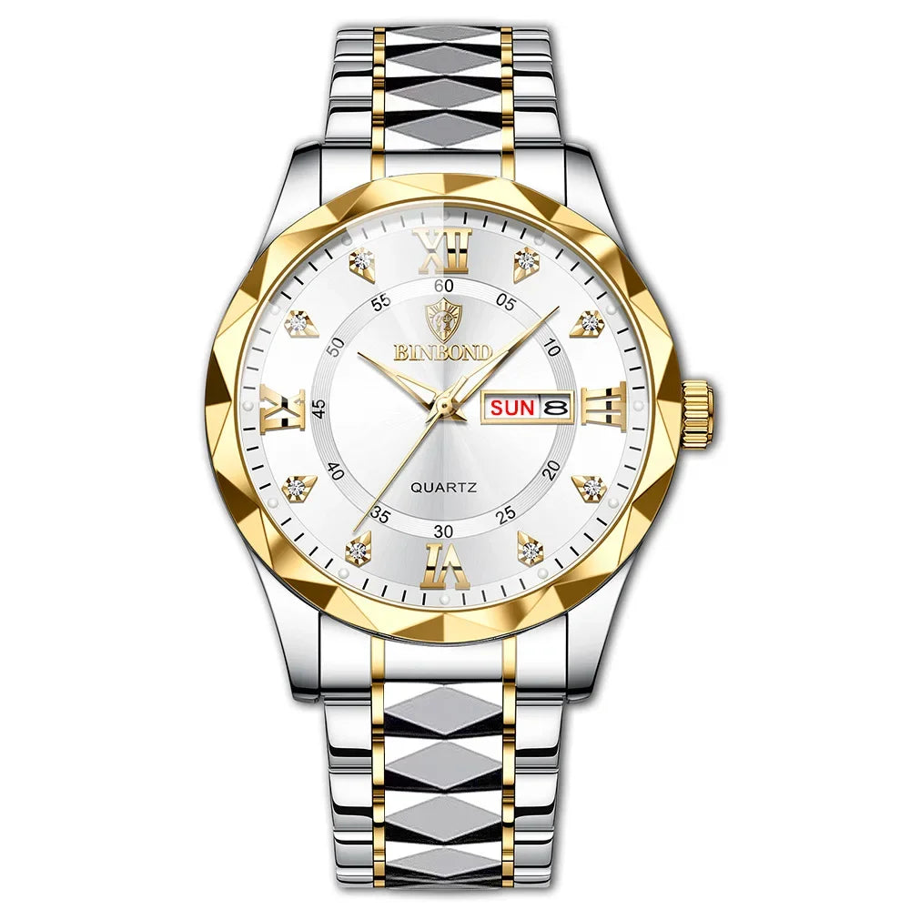 BINBOND B2521 Fashion Luxury Business Men Watches 30M Waterproof Week Date Clock Sport Quartz Mens Wristwatch Relogio Masculino