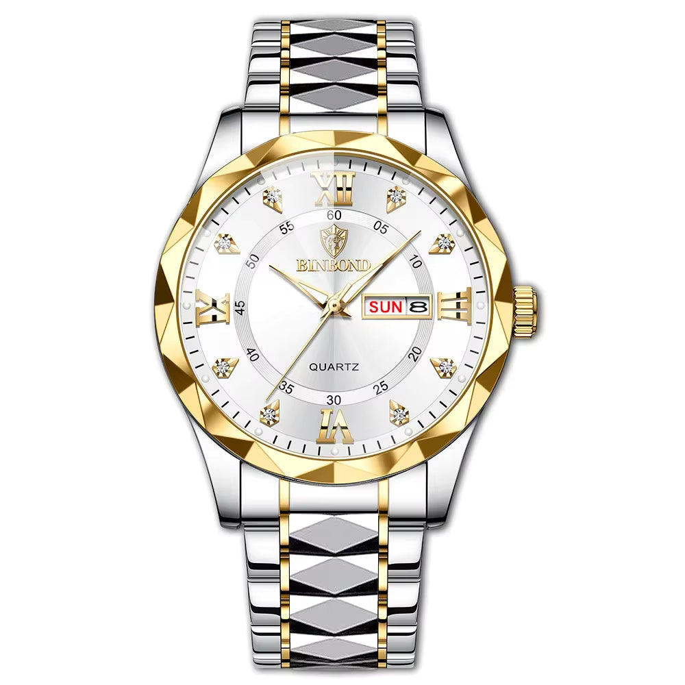 BINBOND B2521 Fashion Luxury Business Men Watches 30M Waterproof Week Date Clock Sport Quartz Mens Wristwatch Relogio Masculino